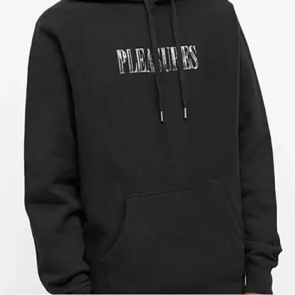 PLEASURES NWT Playboy Icy Diamonds Logo Black Hoodie Sweatshirt Size M - Picture 4 of 14